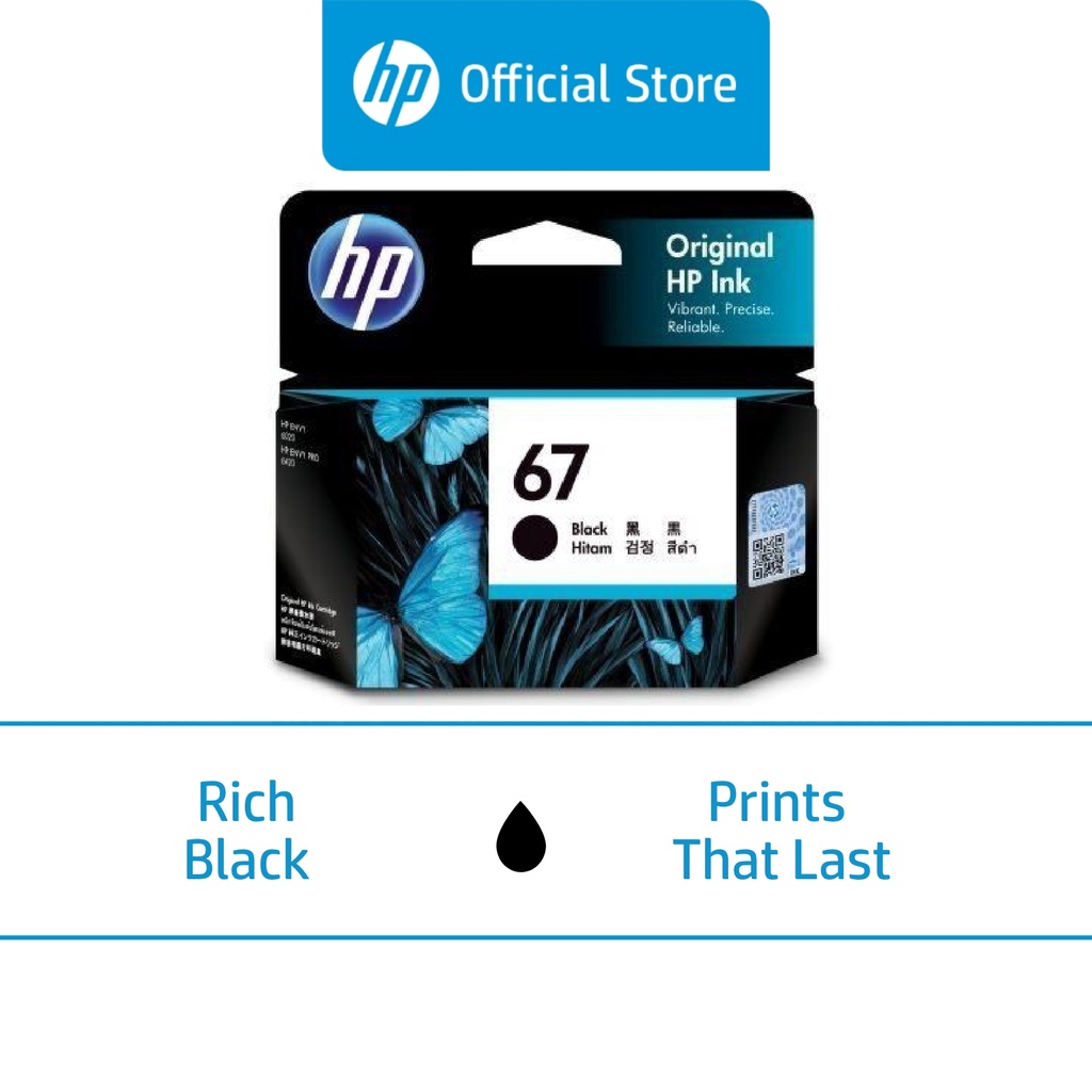 HP 67 Original Ink Cartridge (HP ENVY 6000 series, ENVY Pro 6400 series ...