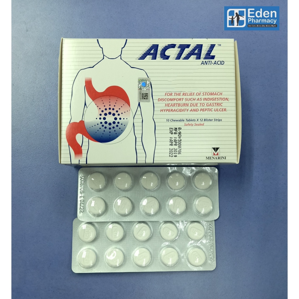 Actal Antiacid Antacid for Gastric & Heartburn ( 2 x 10's ) Shopee
