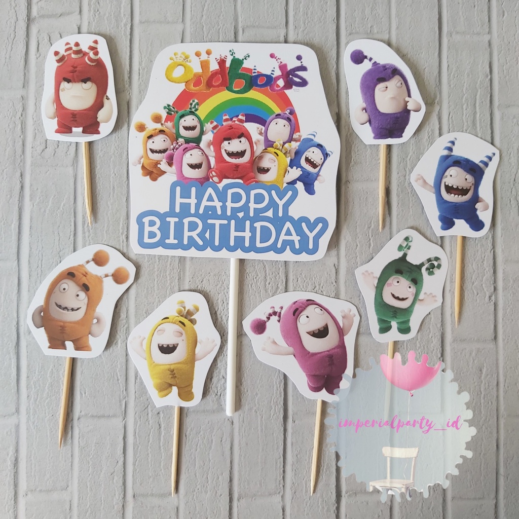 Cake Cupcake Topper Happy Birthday Cake Oddbods | Shopee Singapore