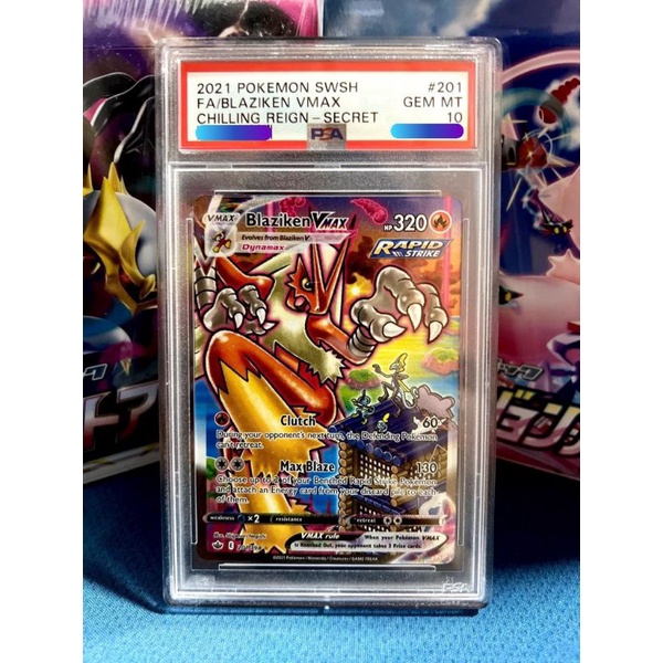 PSA 10 GEM MINT Blaziken VMAX #201 Chilling Reign | Shopee Singapore