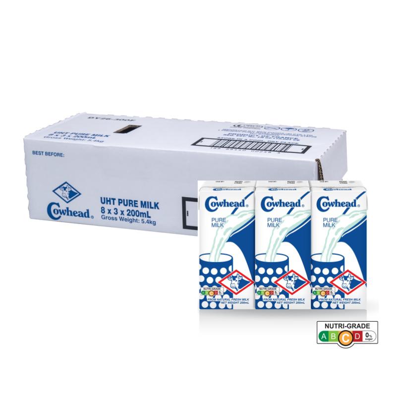 Cowhead UHT Milk Pure 3s 200ml Carton Shopee Singapore