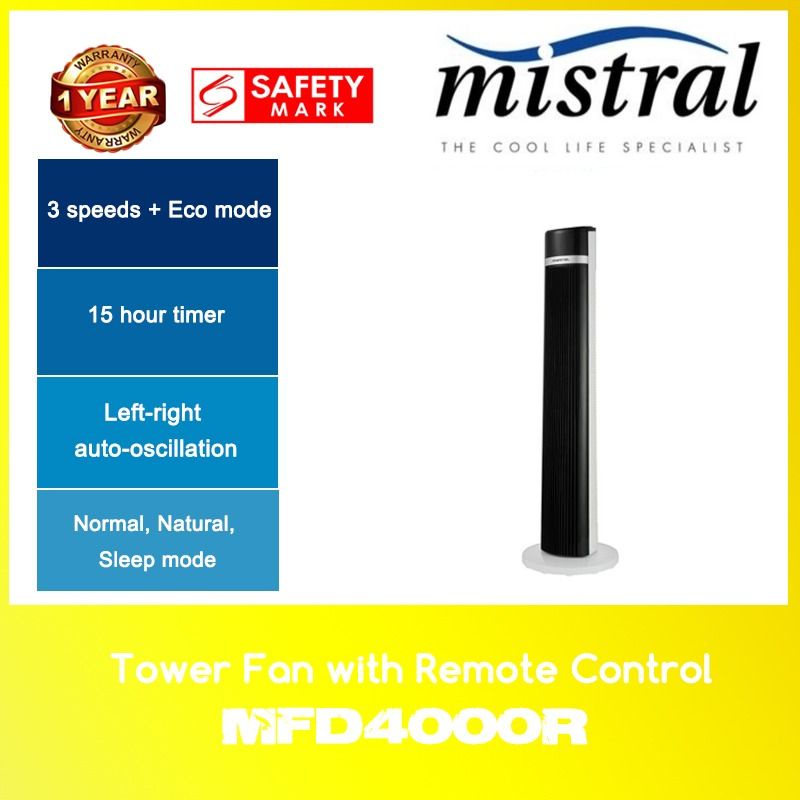 Mistral MFD4000R Tower Fan Remote Control WITH 1 YEAR WARRANTY Shopee Singapore