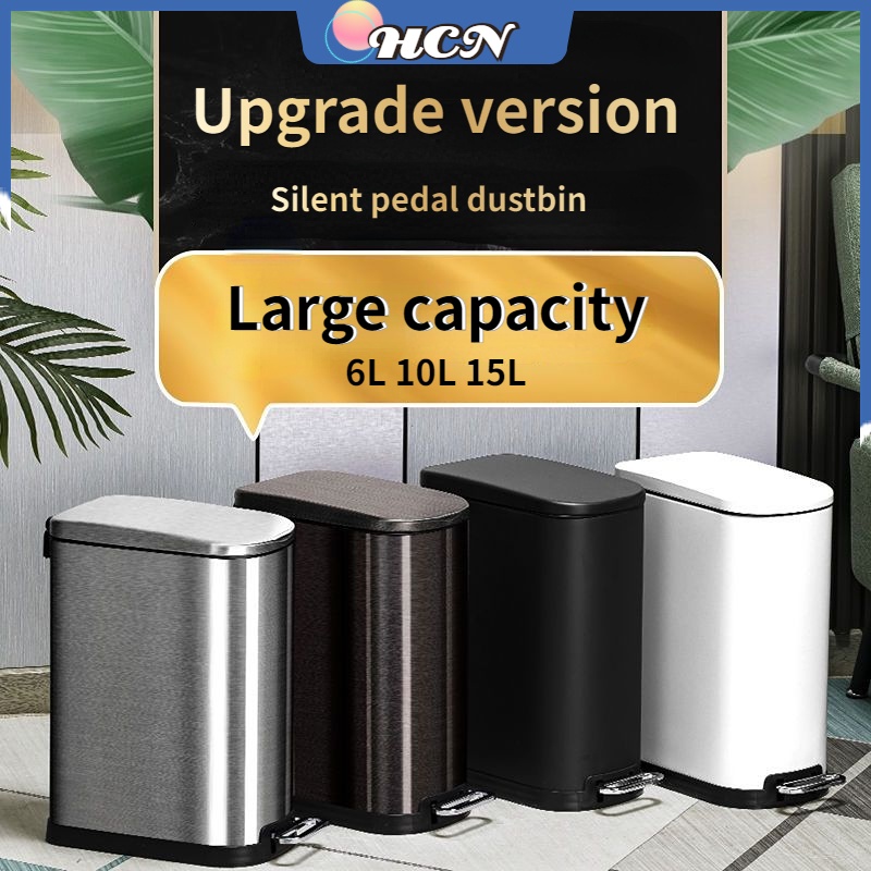 Dustbin trash can Waste Bin With Soft Closing Stainless Steel Garbage