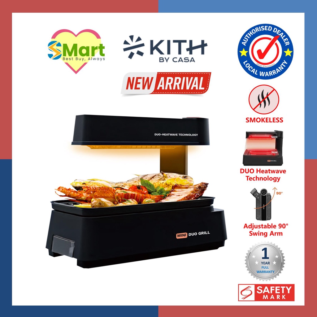 Kith Smokeless Mini BBQ Grill Touch Control [SBGTRB1] Shopee Singapore