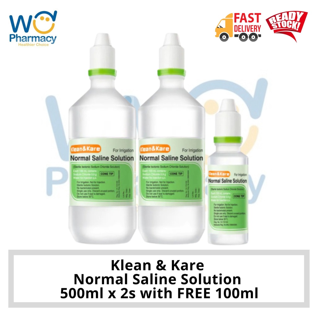 Klean & Kare Normal Saline Solution 500 ml x 2s with FREE 100ml