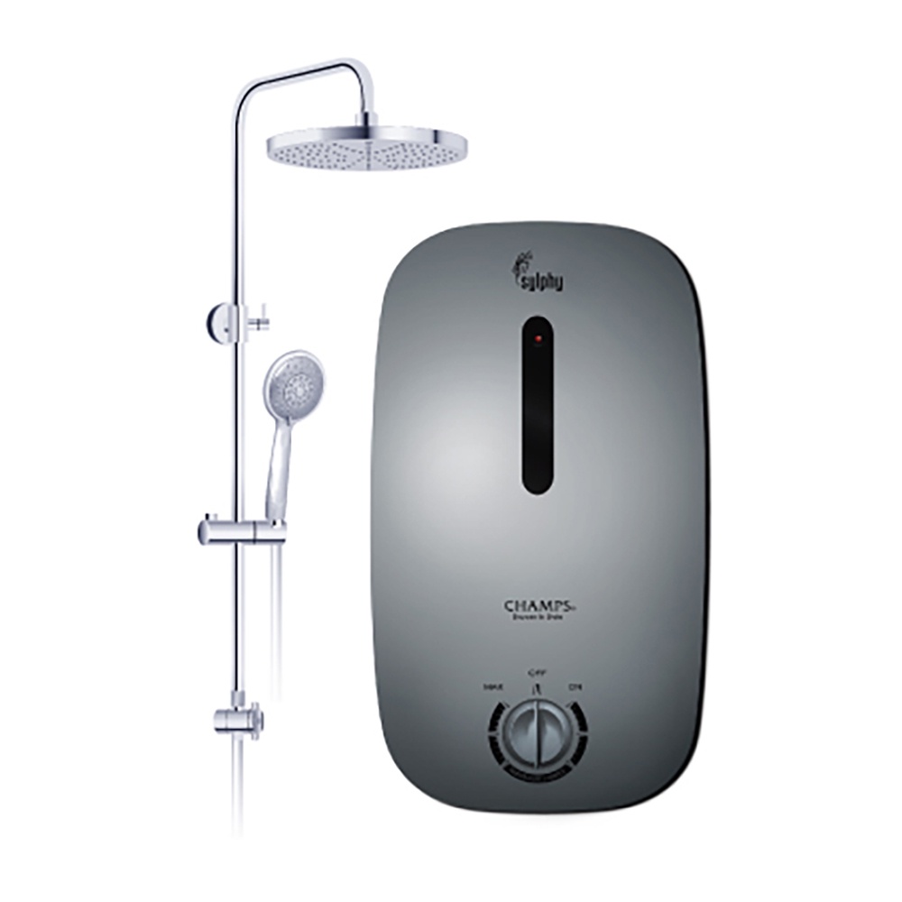 Instant Heater Instant Water Heater with Rain Shower Set Matt Grey