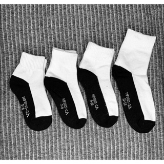 ★ Local seller★ Children/Kids School Socks white and black bottom  /white, black base