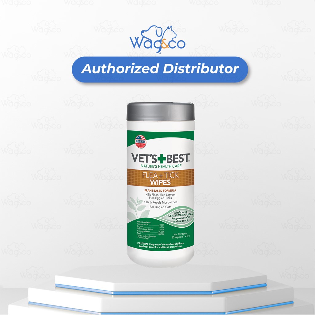 Vet's Best Flea and Tick Wipes for Dog and Cat (50 pcs) Plant Based