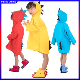 2023 New Cute Children's Dinosaur Shape Waterproof Polyester Raincoat Cartoon Creative Siamese Kindergarten Kids Raincoat