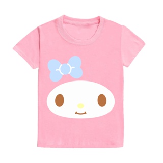 Cute Melody Head Portrait Girl Short Sleeve Tshirts Children Clothes Kids Baby Girls Costume Tops #4