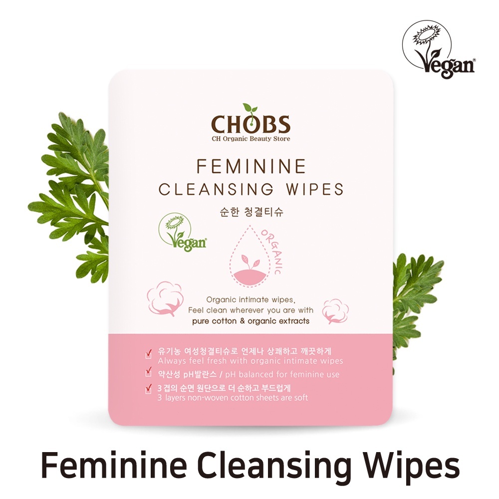 CHOBS Organic Feminine cleansing Wipes (10ea) Made in Korea Shopee
