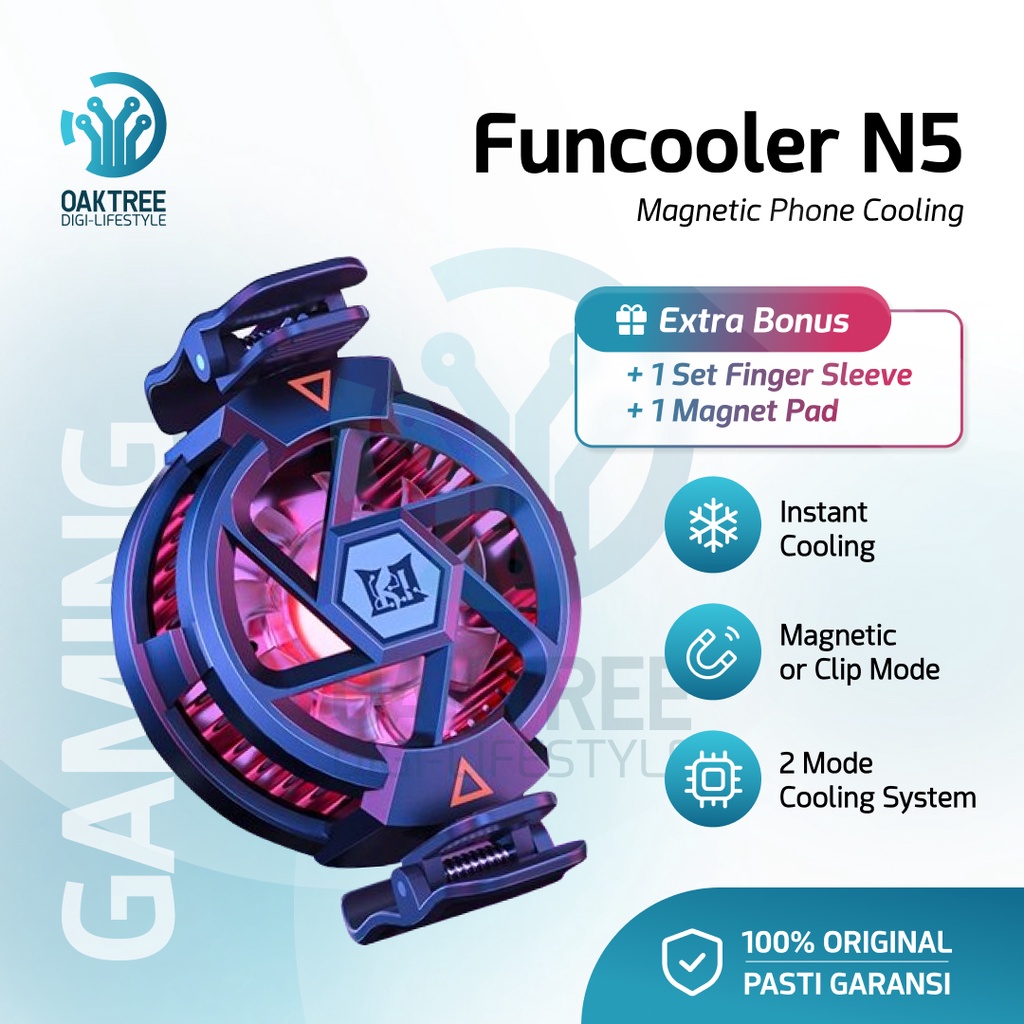 Funcooler N5 Fan Cooler Radiator Pendingin HP Cooling Fan Gaming 2 Mode