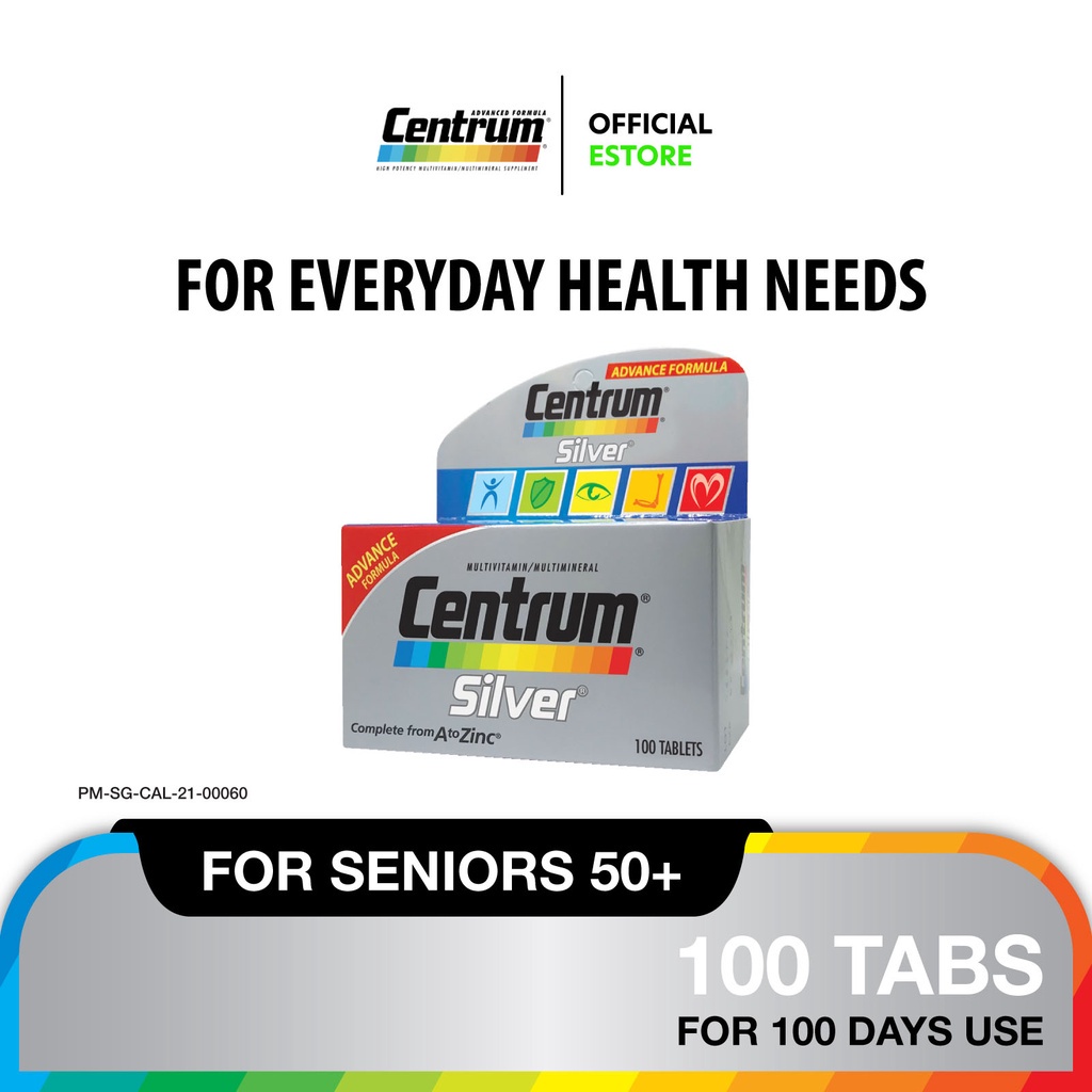 CENTRUM Silver for Seniors 50 Plus, Vitamin C,D,B6 and Zinc for Immunity, Energy, Healthy Heart