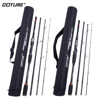 Goture Xceed Fishing Rods - Casting & Spinning Fishing Rods - Portable 4 Sections Lightweight Carbon Fiber Poles M Power Mf Action 6.6ft - 10ft