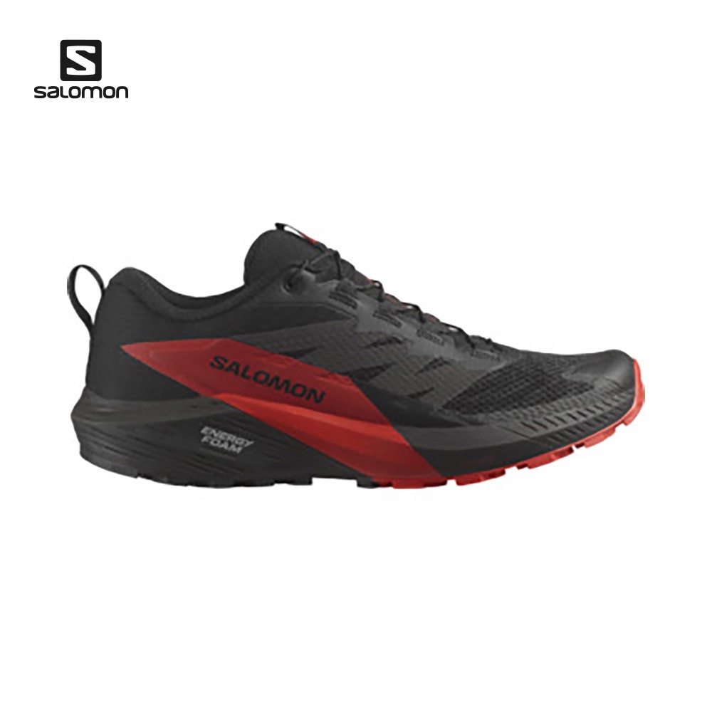 Salomon Men Sense Ride 5 Trail Running Shoes Black/Fiery Red/Black