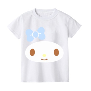 Cute Melody Head Portrait Girl Short Sleeve Tshirts Children Clothes Kids Baby Girls Costume Tops #5