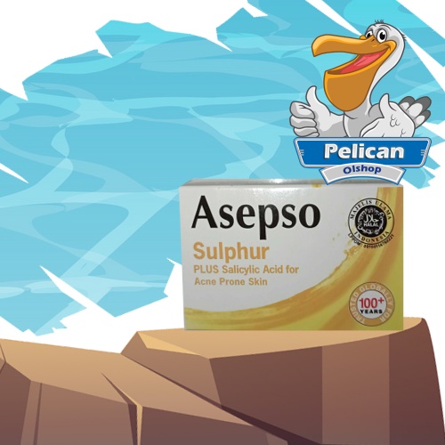 Asepso sulfur sulfur Soap Removes Bacteria Fungus Skin Acne panu