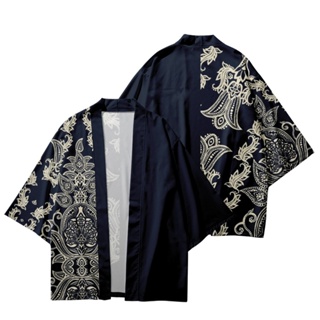 Vintage casual fashion street samurai kimono male Japanese Yukata female Asian cardigan summer traditional print Cosplay Haori gown