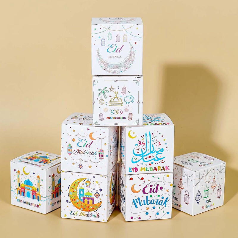 8pcs Eid Mubarak Gift Boxes Ramadan Candy Chocolates Gift Box Muslim