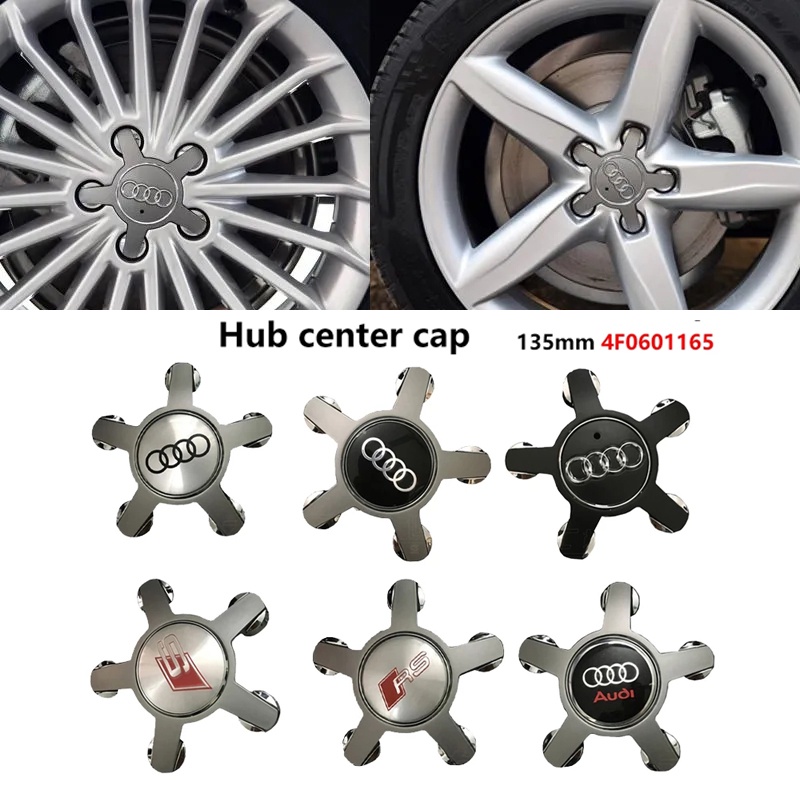 4PCS 135mm Wheel Center Hub Caps For Audi A3 A4 A5 A6 RS S3 S4 S5 S6 TT