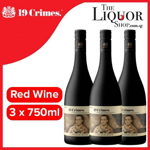 Bundle of 3 Bottles 19 Crimes Pinot Noir ABV 13.50 750ml Shopee