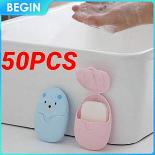 50pcs Soap Paper High Quality Disposable Boxed Paper Soap Travel Portable Hand Washing Box Scented Slice Sheets Disinfecting Paper Soap
