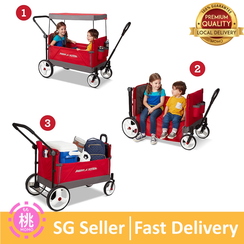 Radio Flyer 3In1 EZ Folding Wagon for kids and cargo ( With canopy or