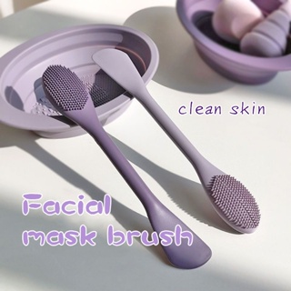 Facial mask brush double head silicone brush special smear type blackhead removing massage facial brush for mud mask