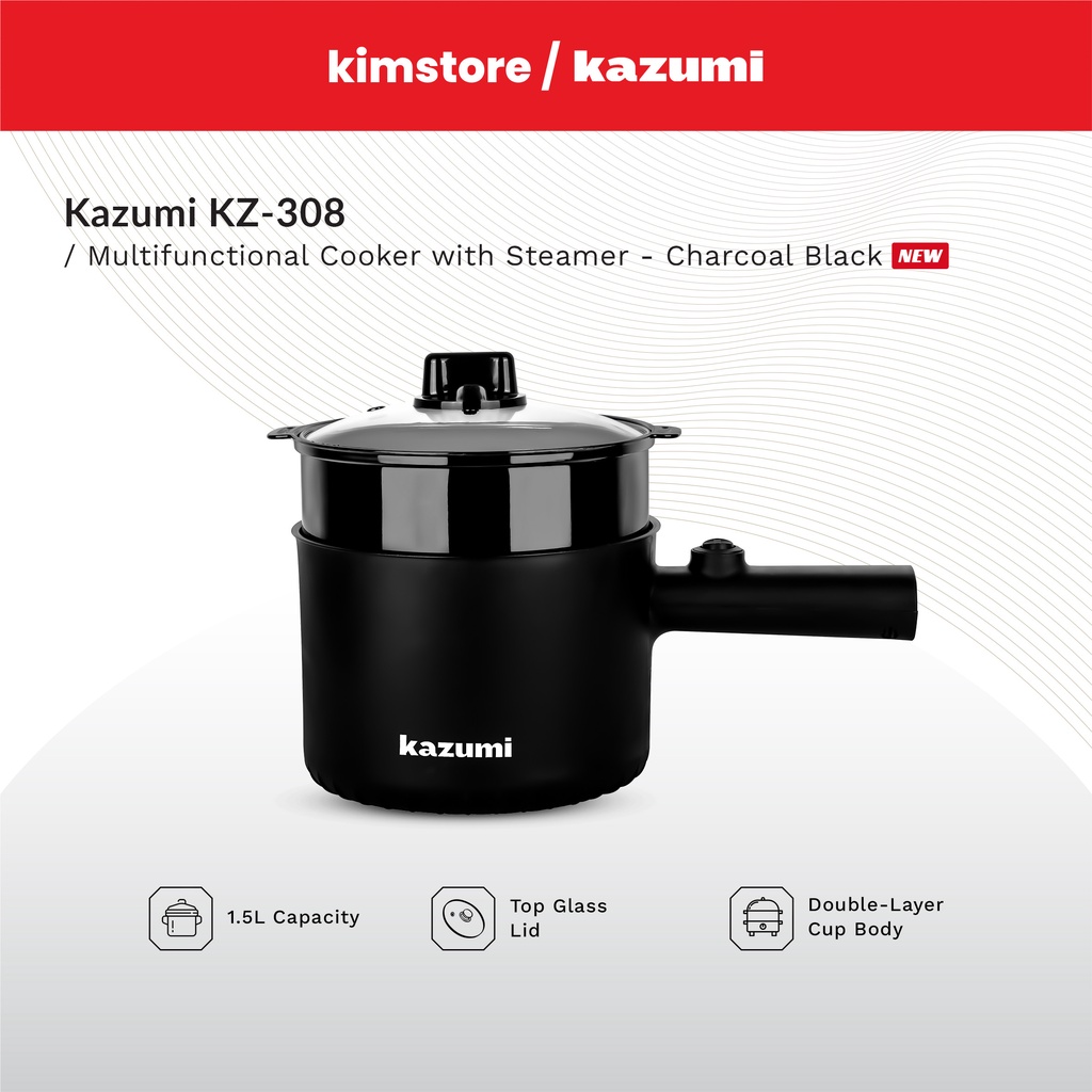 Kazumi KZ-308 1.5L Multifunctional Cooker with Steamer