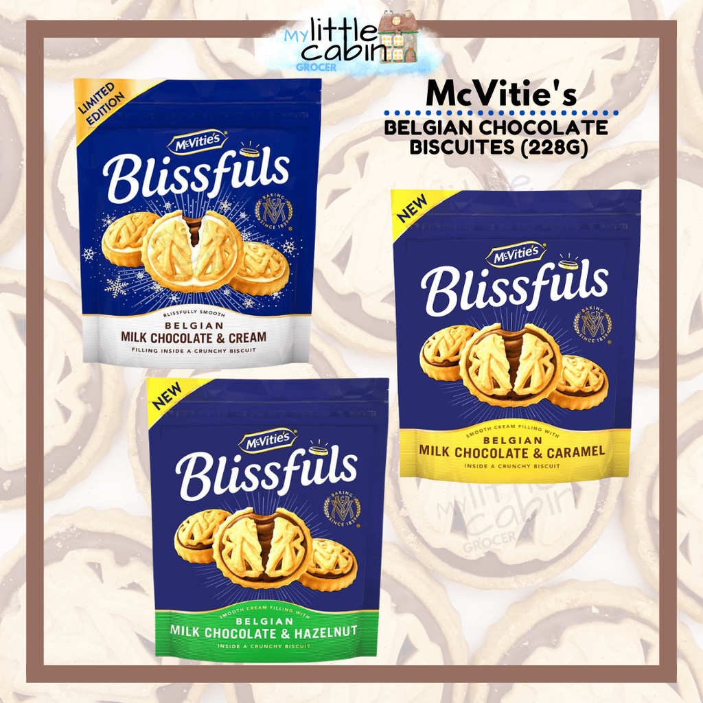 UK McVities Blissfuls Belgian Milk Chocolate Biscuit Cookies Caramel