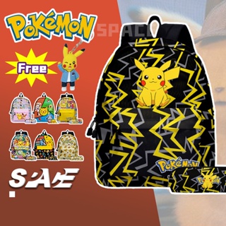 Pokemon Bag Pikachu Bag Kids School Bag Cartoon Anime Backpack School Student Children's Schoolbag Boy Girl