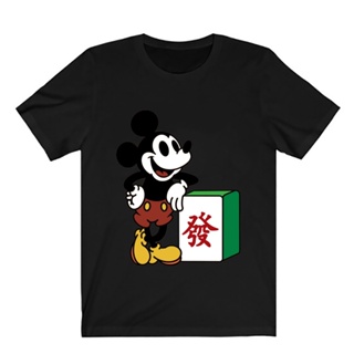 Image of thu nhỏ QUBY Mickey 發財 Adult Black Red T Shirt CNY Cartoon Couple Tops New Year Party Man Women Clothes #7