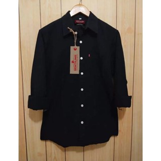 PRIA KEMEJA Terwuwuwu Men's Long Shirts Men's gatlemen navy Blue Plain formal Office