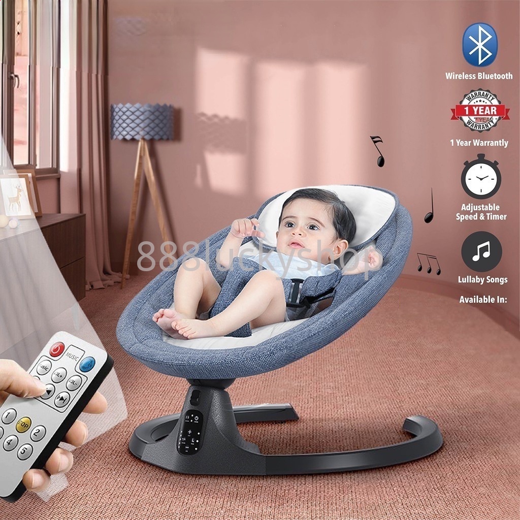 Baby Swing + Safety Strap Fastener, Dining Chair Bluetooth Baby Swing