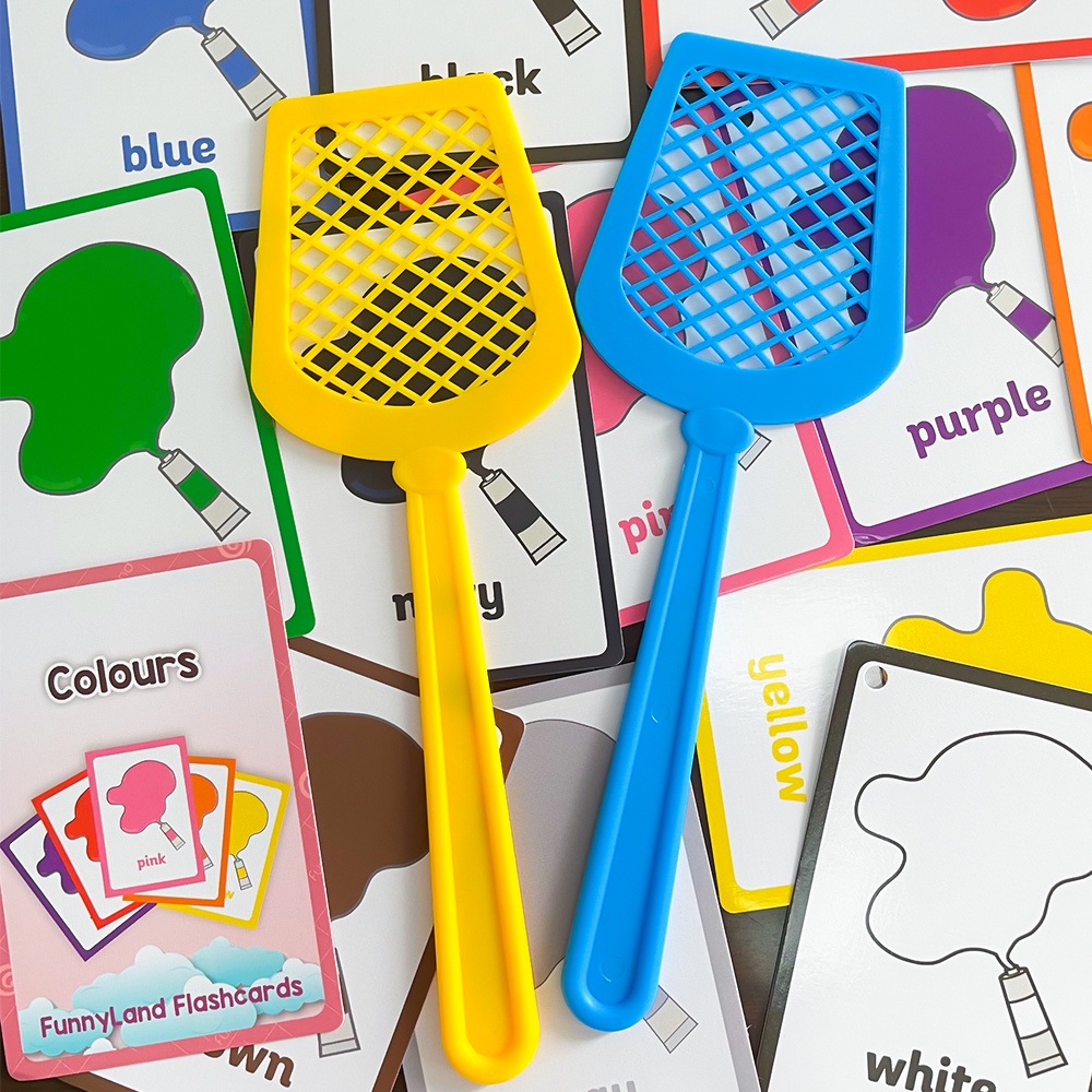 4Pcs Fly Swatter Children Educational Toys Preschool Classroom Sight Words Swat Speed Games Card