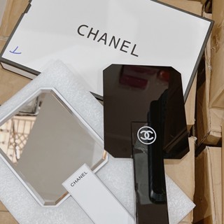 Chanel High-End Mirror Hand-Held White-Black, Luxurious, Genuine, Smooth With Box