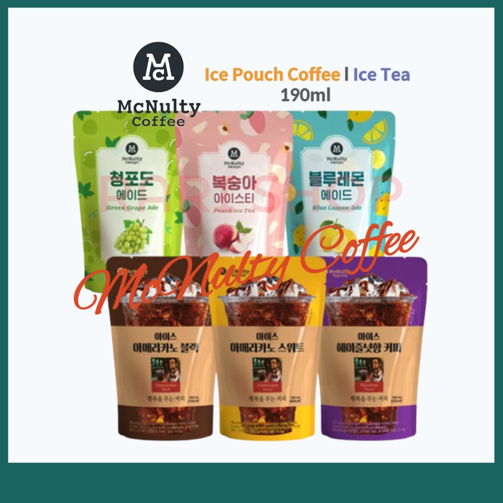 [McNulty] Ice Pouch Coffee 190ml l Peach Ice Tea l Blue lemon Ade