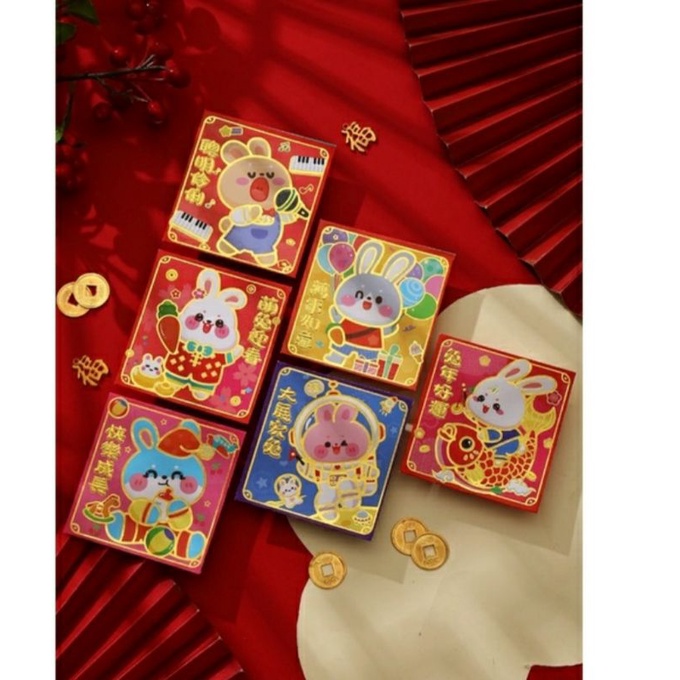 Square Rabbit Angpao/Chinese New Year Angpau/Hongpao/Angpao Envelope ...