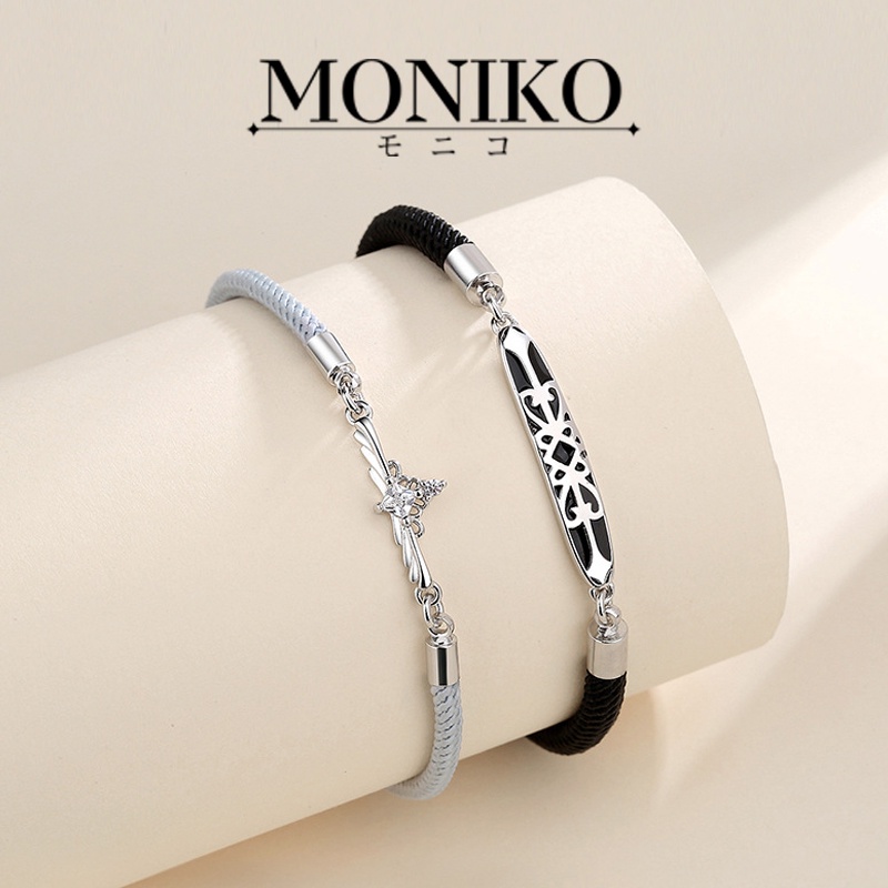 MONIKO Original Design Black and White Couple Bracelet Moonstone Impact Inspired Bracelet Fashion
