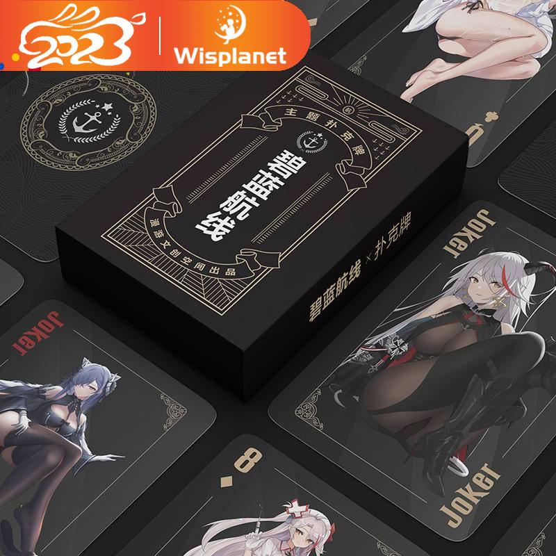 55 Sheets Anime Game Azur Lane Creative Poker Multi-purpose Playing Card Werewolf Mahjong 2 Board Ga