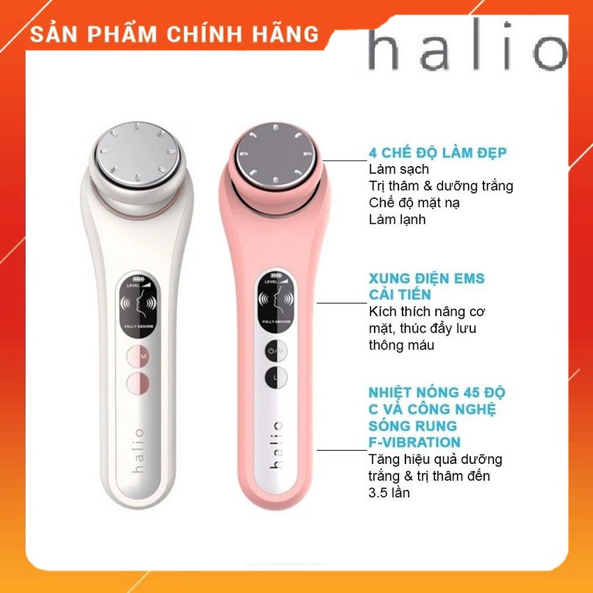 Máy Đẩy Tinh Chất Dưỡng Trắng Nóng Lạnh Halio Ion Hot & Cool Beauty Device - Hàng Chính Hãng