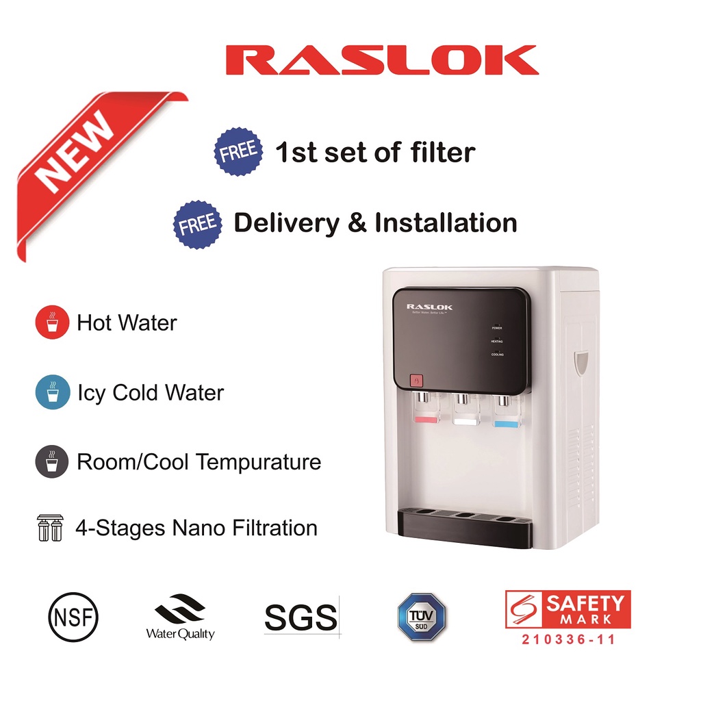 RASLOK Water Dispenser with Filters Water Purifier Hot and Cold