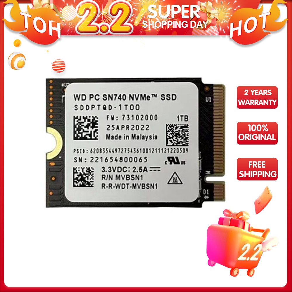 New WD SN740 1TB M.2 NVMe 2230 PCIe 4.0x4 SSD for Microsoft Surface ProX  Surface Laptop