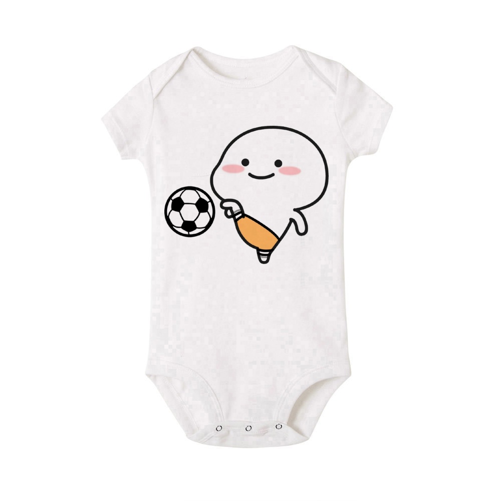 QUBY Theme Baby Cartoon Short Sleeves Baby Onesies QUBY Logo Baby Jumpsuit