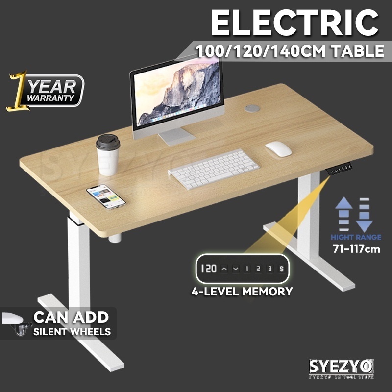 Syezyo Standing Desk Electric Height Adjustable Table With 4 Memory