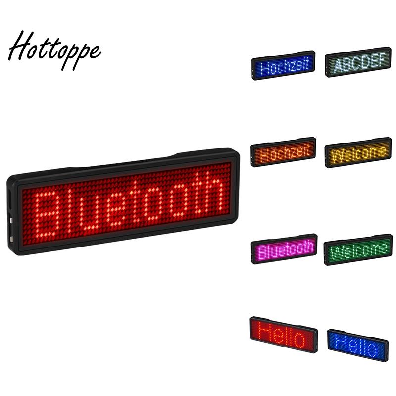 Bluetooth LED Name Badge Rechargeable Light Sign DIY Programmable