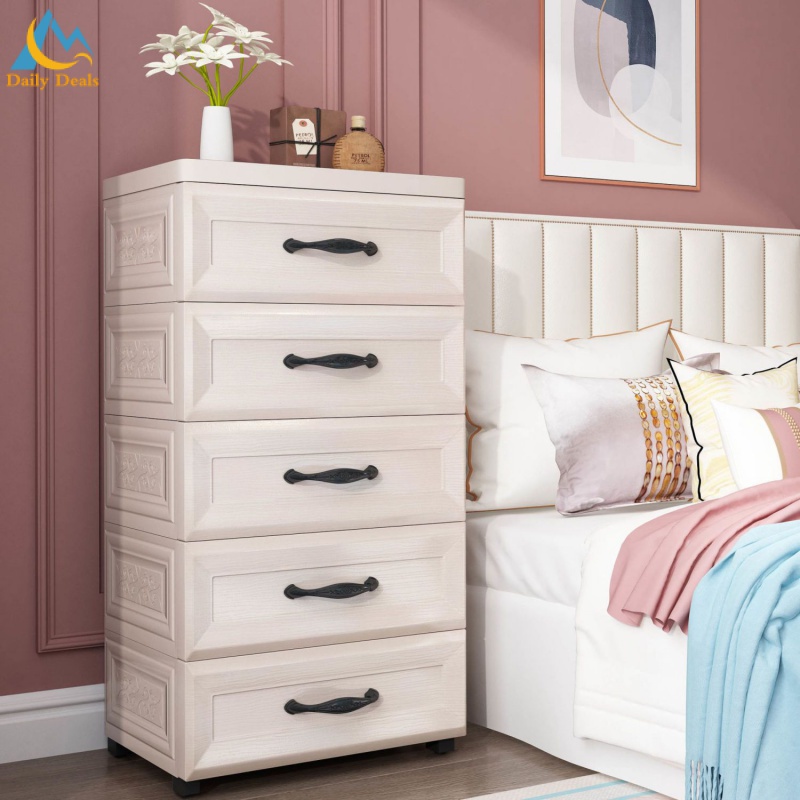 Ready Stock 3 Tiers / 5 Tiers Plastic Bedside Table Storage Drawer