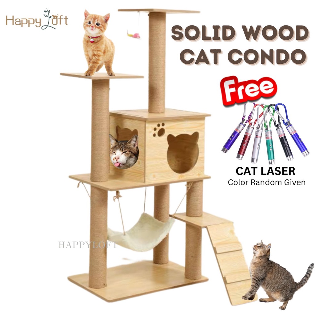 [SG SELLER] Cat Condo Wooden Cat Condo Sturdy Solid Wood Cats Kitten