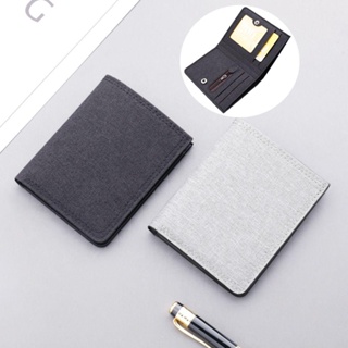 ONLY Simple Men Short Wallet Zipper Card Holder Mini Coin Purse Small Fashion Canvas Folding Multi-functional/Multicolor
