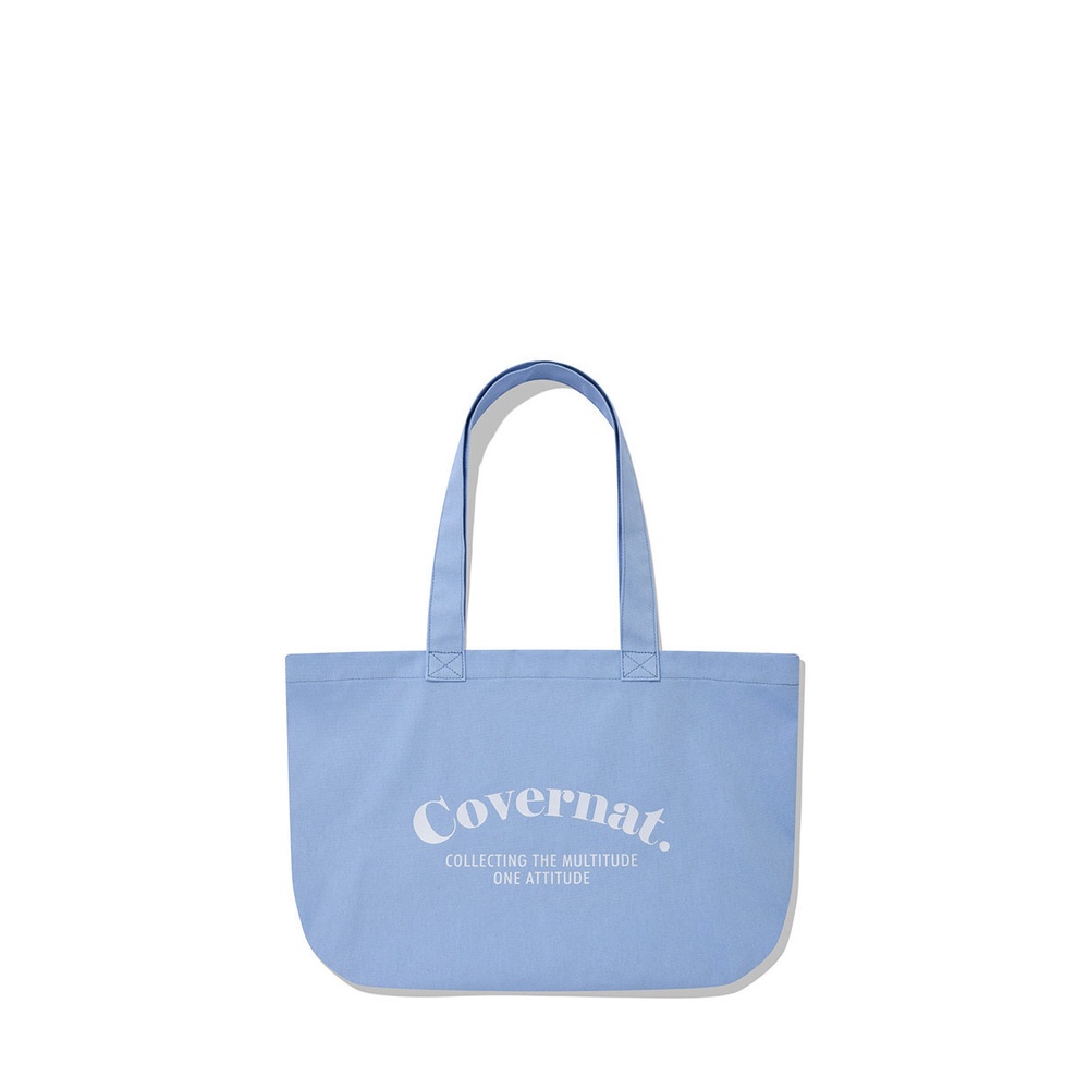 [COVERNAT] 23SS FRESH SERIF LOGO CANVAS BAG (BLUE) | Shopee Singapore